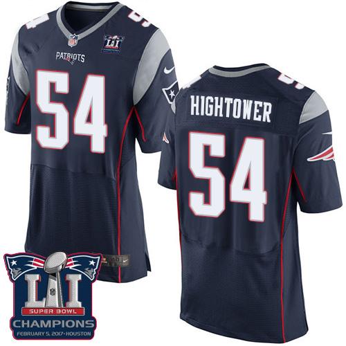 Nike Patriots #54 Dont'a Hightower Navy Blue Team Color Super Bowl LI Champions Men's Stitched NFL New Elite Jersey