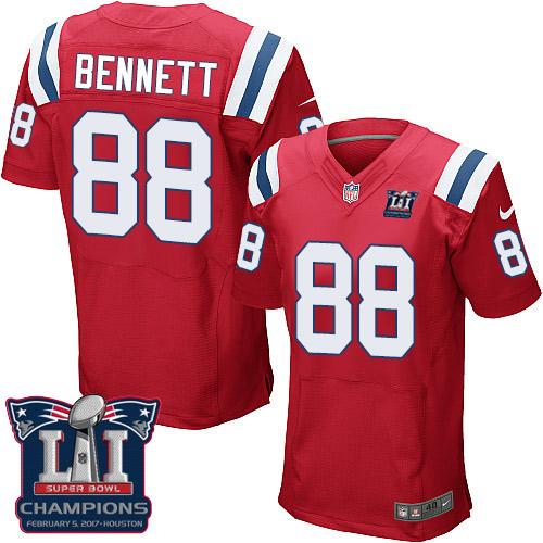 Nike Patriots #88 Martellus Bennett Red Alternate Super Bowl LI Champions Men's Stitched NFL Elite Jersey Nike Patriots #88 Martellus Bennett Red Alternate Super Bowl LI Champions Men's Stitched NFL Elite Jersey