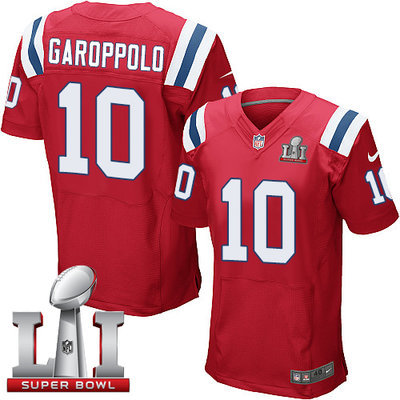 Nike Patriots #10 Jimmy Garoppolo Red Alternate Super Bowl LI 51 Men's Stitched NFL Elite Jersey Nike Patriots #10 Jimmy Garoppolo Red Alternate Super Bowl LI 51 Men's Stitched NFL Elite Jersey