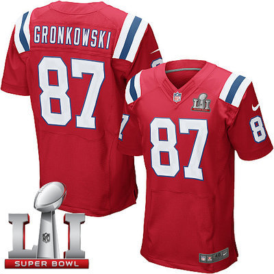 Nike Patriots #87 Rob Gronkowski Red Alternate Super Bowl LI 51 Men's Stitched NFL Elite Jersey Nike Patriots #87 Rob Gronkowski Red Alternate Super Bowl LI 51 Men's Stitched NFL Elite Jersey