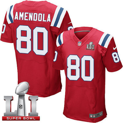 Nike Patriots #80 Danny Amendola Red Alternate Super Bowl LI 51 Men's Stitched NFL Elite Jersey Nike Patriots #80 Danny Amendola Red Alternate Super Bowl LI 51 Men's Stitched NFL Elite Jersey