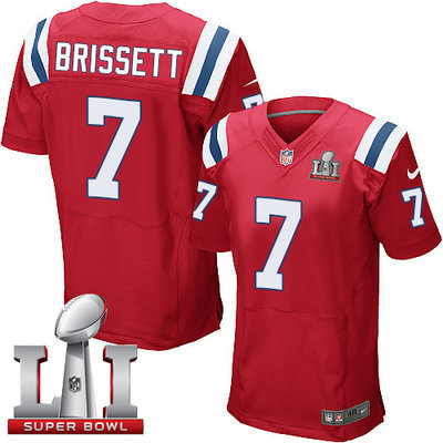 Nike Patriots #7 Jacoby Brissett Red Alternate Super Bowl LI 51 Men's Stitched NFL Elite Jersey Nike Patriots #7 Jacoby Brissett Red Alternate Super Bowl LI 51 Men's Stitched NFL Elite Jersey