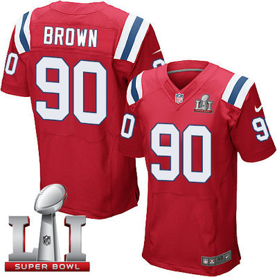 Nike Patriots #90 Malcom Brown Red Alternate Super Bowl LI 51 Men's Stitched NFL Elite Jersey
