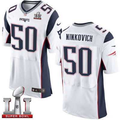 Nike Patriots #50 Rob Ninkovich White Super Bowl LI 51 Men's Stitched NFL New Elite Jersey