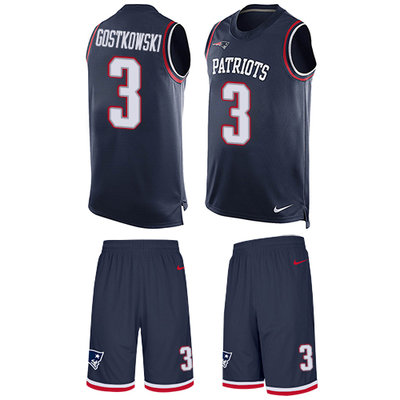 Nike Patriots #3 Stephen Gostkowski Navy Blue Team Color Men's Stitched NFL Limited Tank Top Suit Jersey Nike Patriots #3 Stephen Gostkowski Navy Blue Team Color Men's Stitched NFL Limited Tank Top Suit Jersey