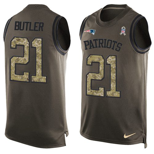 Nike Patriots #21 Malcolm Butler Green Men's Stitched NFL Limited Salute To Service Tank Top Jersey Nike Patriots #21 Malcolm Butler Green Men's Stitched NFL Limited Salute To Service Tank Top Jersey