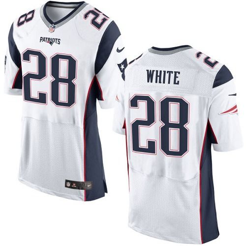 Nike Patriots #28 James White White Men's Stitched NFL New Elite Jersey Nike Patriots #28 James White White Men's Stitched NFL New Elite Jersey