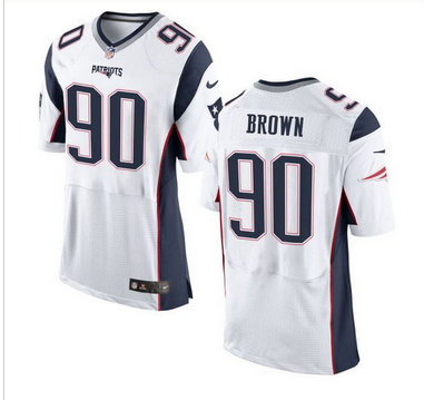 Nike New England Patriots #90 Malcom Brown White Men's Stitched NFL New Elite Jersey Nike New England Patriots #90 Malcom Brown White Men's Stitched NFL New Elite Jersey