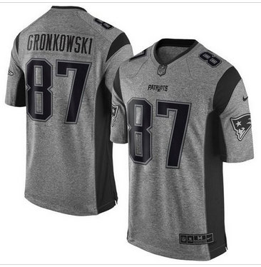 Nike New England Patriots #87 Rob Gronkowski Gray Men's Stitched NFL Limited Gridiron Gray Jersey Nike New England Patriots #87 Rob Gronkowski Gray Men's Stitched NFL Limited Gridiron Gray Jersey