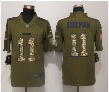 Nike New England Patriots #11 Julian Edelman Green Men's Stitched NFL Limited Salute to Service Jersey
