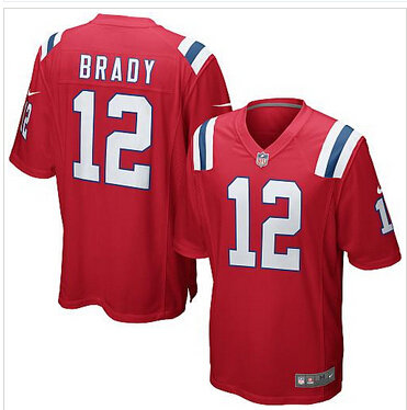 New New England Patriots #12 Tom Brady Red Alternate NFL Game Jersey