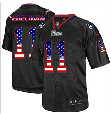 Nike New England Patriots #11 Julian Edelman Black NFL Elite USA Flag Fashion Jersey Nike New England Patriots #11 Julian Edelman Black NFL Elite USA Flag Fashion Jersey