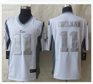 Nike New England Patriots #11 Julian Edelman White NFL Limited Platinum Jersey Nike New England Patriots #11 Julian Edelman White NFL Limited Platinum Jersey