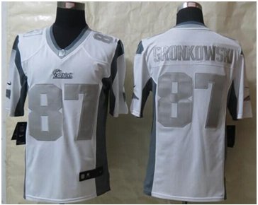 NEW New England Patriots #87 Rob Gronkowski White NFL Limited Platinum Jersey