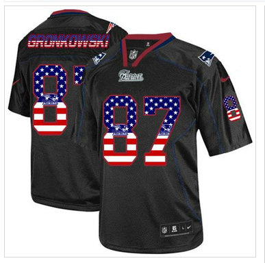 NEW New England Patriots #87 Rob Gronkowski Black NFL Elite USA Flag Fashion Jersey NEW New England Patriots #87 Rob Gronkowski Black NFL Elite USA Flag Fashion Jersey