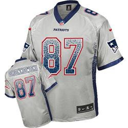 NEW New England Patriots #87 Rob Gronkowski Grey Stitched NFL Elite Drift Fashion Jersey NEW New England Patriots #87 Rob Gronkowski Grey Stitched NFL Elite Drift Fashion Jersey