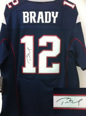 NEW NFL New England Patriots 12 Tom Brady Blue Signed Jerseys-Elite NEW NFL New England Patriots 12 Tom Brady Blue Signed Jerseys-Elite