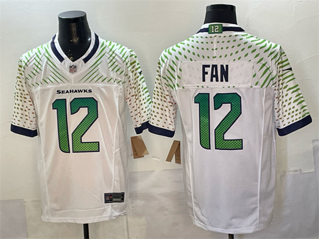 Men's Seattle Seahawks #12 Fan White 2025 F.U.S.E. “Rivalries” Vapor Untouchable Limited Stitched Football Jersey Men's Seattle Seahawks #12 Fan White 2025 F.U.S.E. “Rivalries” Vapor Untouchable Limited Stitched Football Jersey