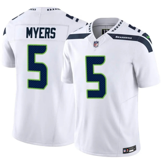 Men's Seattle Seahawks #5 Jason Myers White 2025 F.U.S.E. Vapor Untouchable Limited Stitched Football Jersey Men's Seattle Seahawks #5 Jason Myers White 2025 F.U.S.E. Vapor Untouchable Limited Stitched Football Jersey