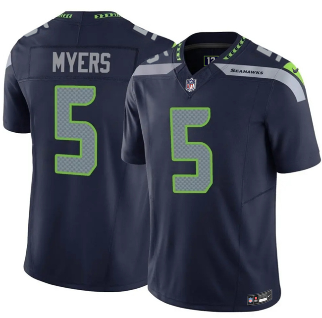 Men's Seattle Seahawks #5 Jason Myers Navy 2025 F.U.S.E. Vapor Untouchable Limited Stitched Football Jersey Men's Seattle Seahawks #5 Jason Myers Navy 2025 F.U.S.E. Vapor Untouchable Limited Stitched Football Jersey