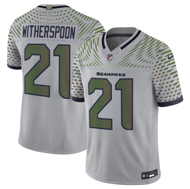 Men's Seattle Seahawks #21 Devon Witherspoon Grey 2025 F.U.S.E. “Rivalries” Vapor Untouchable Limited Stitched Football Jersey Men's Seattle Seahawks #21 Devon Witherspoon Grey 2025 F.U.S.E. “Rivalries” Vapor Untouchable Limited Stitched Football Jersey