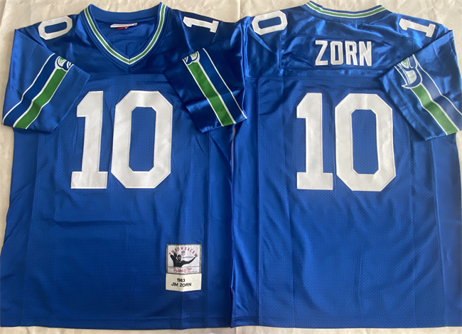 Men's Seattle Seahawks #10 Jim Zorn Royal Throwback Stitched Football Jersey Men's Seattle Seahawks #10 Jim Zorn Royal Throwback Stitched Football Jersey