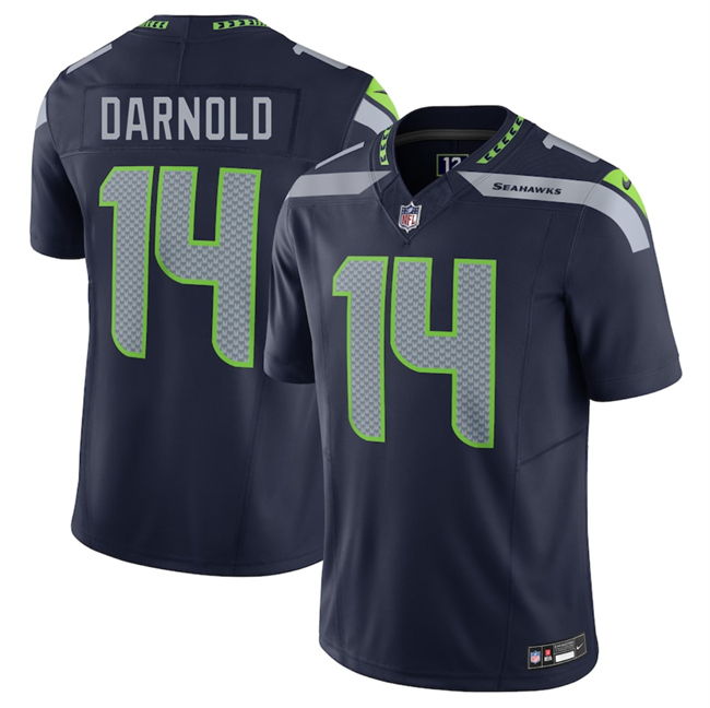 Men's Seattle Seahawks #14 Sam Darnold Navy 2024 F.U.S.E Vapor Limited Stitched Football Jersey Men's Seattle Seahawks #14 Sam Darnold Navy 2024 F.U.S.E Vapor Limited Stitched Football Jersey
