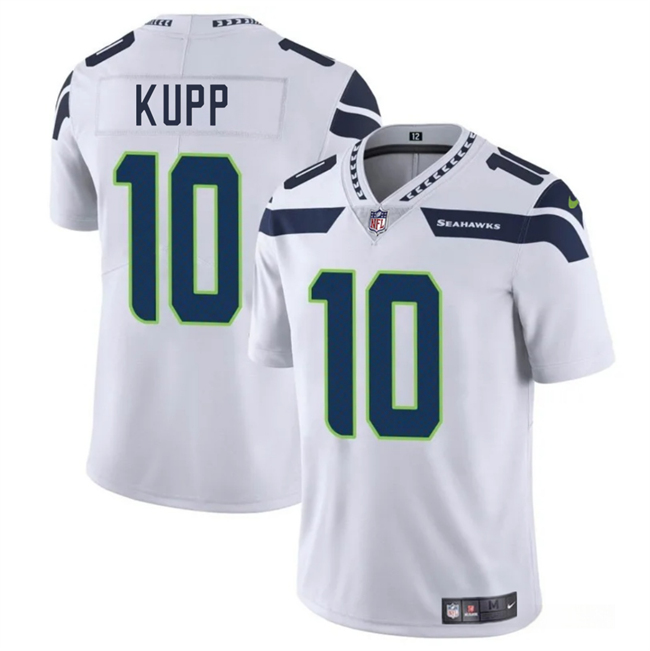 Men's Seattle Seahawks #10 Cooper Kupp White 2025 Vapor Limited Stitched Football Jersey Men's Seattle Seahawks #10 Cooper Kupp White 2025 Vapor Limited Stitched Football Jersey