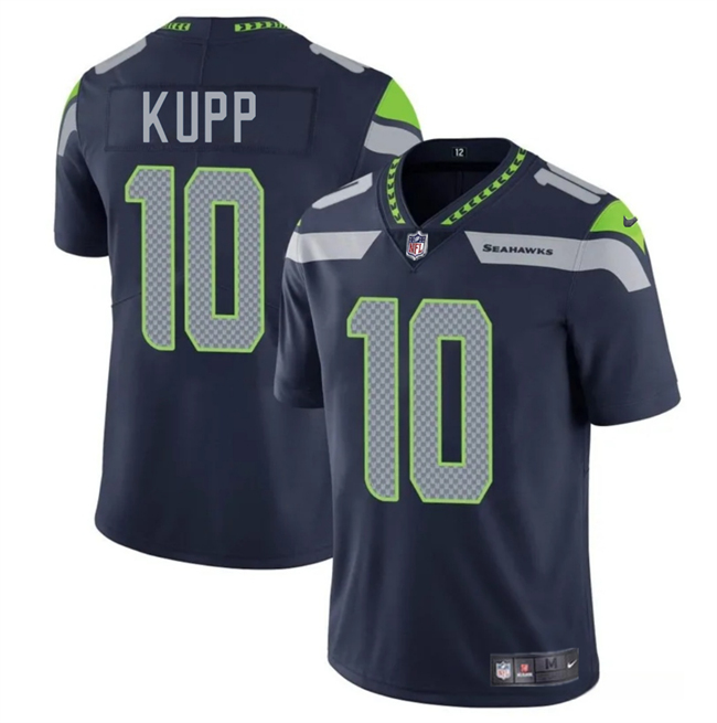 Men's Seattle Seahawks #10 Cooper Kupp Navy 2024 Vapor Limited Stitched Football Jersey Men's Seattle Seahawks #10 Cooper Kupp Navy 2024 Vapor Limited Stitched Football Jersey