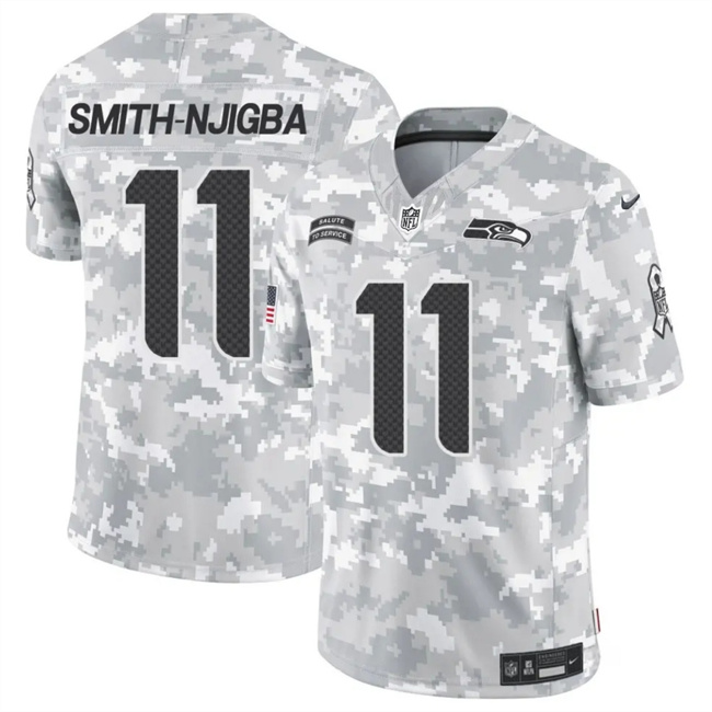 Men's Seattle Seahawks #11 Jaxon Smith-Njigba 2024 F.U.S.E Arctic Camo Salute To Service Limited Stitched Football Jersey Men's Seattle Seahawks #11 Jaxon Smith-Njigba 2024 F.U.S.E Arctic Camo Salute To Service Limited Stitched Football Jersey