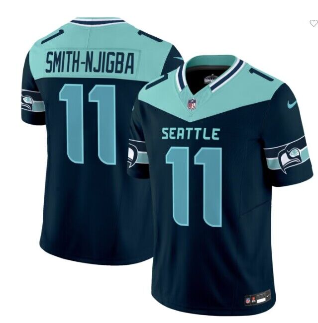 Men's Seattle Seahawks #11 Jaxon Smith-Njigba Navy Blue F.U.S.E. 'Seattle City' Vapor Limited Stitched Football Jersey Men's Seattle Seahawks #11 Jaxon Smith-Njigba Navy Blue F.U.S.E. 'Seattle City' Vapor Limited Stitched Football Jersey