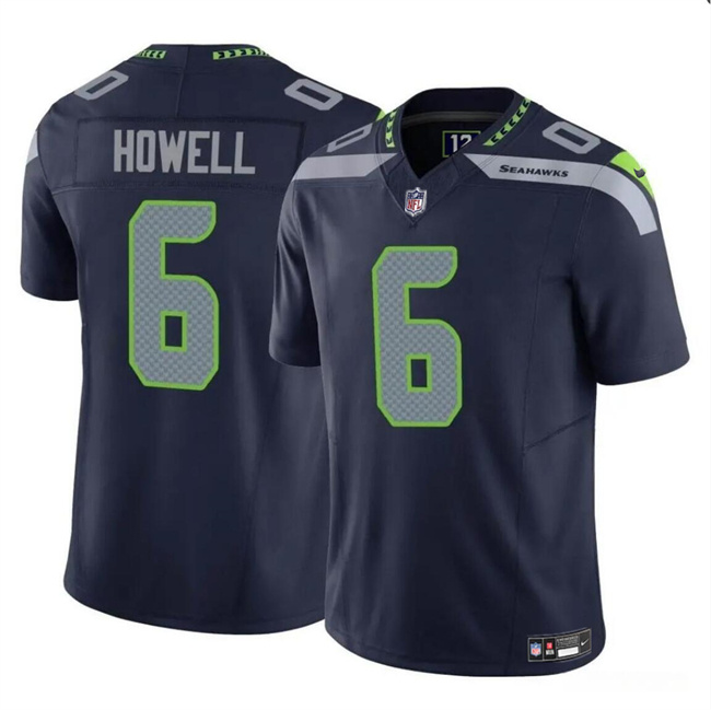 Men's Seattle Seahawks #6 Sam Howell Navy 2023 F.U.S.E. Vapor Limited Stitched Football Jersey Men's Seattle Seahawks #6 Sam Howell Navy 2023 F.U.S.E. Vapor Limited Stitched Football Jersey