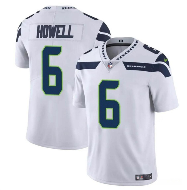 Men's Seattle Seahawks #6 Sam Howell White Vapor Limited Stitched Football Jersey Men's Seattle Seahawks #6 Sam Howell White Vapor Limited Stitched Football Jersey