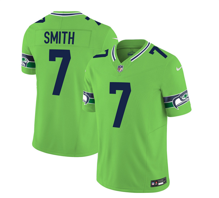 Men's Seattle Seahawks #7 Geno Smith 2023 F.U.S.E. Green Limited Stitched Football Jersey Men's Seattle Seahawks #7 Geno Smith 2023 F.U.S.E. Green Limited Stitched Football Jersey