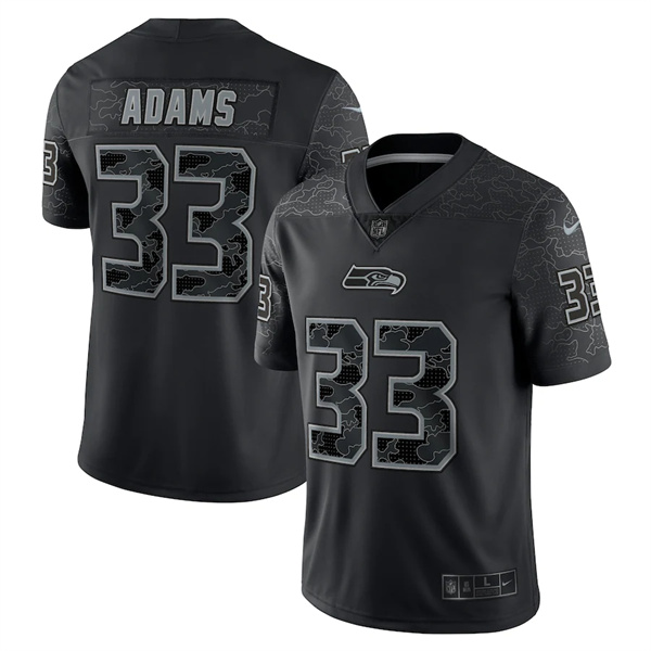 Men's Seattle Seahawks #33 Jamal Adams Nike Black RFLCTV Limited Jersey Men's Seattle Seahawks #33 Jamal Adams Nike Black RFLCTV Limited Jersey