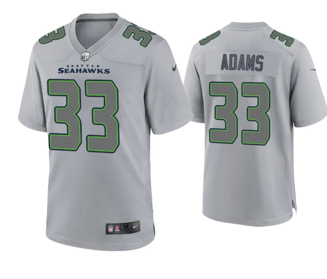 Men's Seattle Seahawks #33 Jamal Adams Grey Atmosphere Fashion Stitched Game Jersey Men's Seattle Seahawks #33 Jamal Adams Grey Atmosphere Fashion Stitched Game Jersey