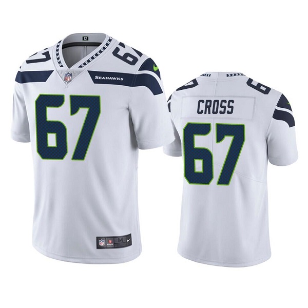Men's Seattle Seahawks #67 Charles Cross White Vapor Untouchable Limited Stitched Jersey Men's Seattle Seahawks #67 Charles Cross White Vapor Untouchable Limited Stitched Jersey