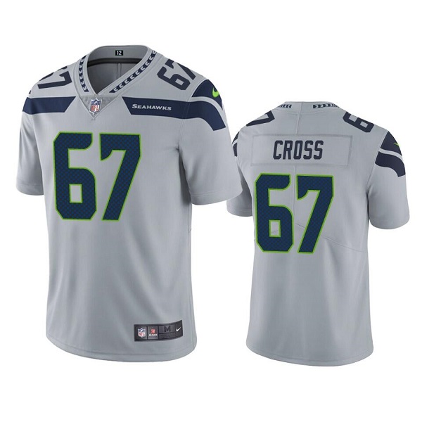 Men's Seattle Seahawks #67 Charles Cross Grey Vapor Untouchable Limited Stitched Jersey Men's Seattle Seahawks #67 Charles Cross Grey Vapor Untouchable Limited Stitched Jersey
