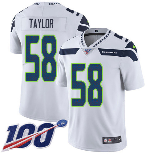 Nike Seahawks #58 Darrell Taylor White Men's Stitched NFL 100th Season Vapor Untouchable Limited Jersey Nike Seahawks #58 Darrell Taylor White Men's Stitched NFL 100th Season Vapor Untouchable Limited Jersey