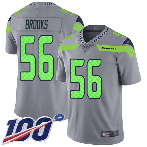 Nike Seahawks #56 Jordyn Brooks Gray Men's Stitched NFL Limited Inverted Legend 100th Season Jersey Nike Seahawks #56 Jordyn Brooks Gray Men's Stitched NFL Limited Inverted Legend 100th Season Jersey