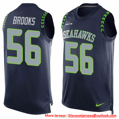 Nike Seahawks #56 Jordyn Brooks Steel Blue Team Color Men's Stitched NFL Limited Tank Top Jersey