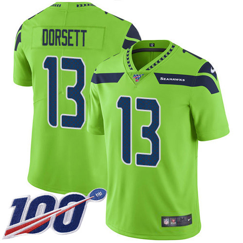 Nike Seahawks #13 Phillip Dorsett Green Men's Stitched NFL Limited Rush 100th Season Jersey Nike Seahawks #13 Phillip Dorsett Green Men's Stitched NFL Limited Rush 100th Season Jersey