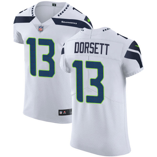 Nike Seahawks #13 Phillip Dorsett White Men's Stitched NFL New Elite Jersey Nike Seahawks #13 Phillip Dorsett White Men's Stitched NFL New Elite Jersey