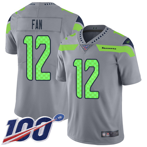 Seahawks #12 Fan Gray Men's Stitched Football Limited Inverted Legend 100th Season Jersey Seahawks #12 Fan Gray Men's Stitched Football Limited Inverted Legend 100th Season Jersey