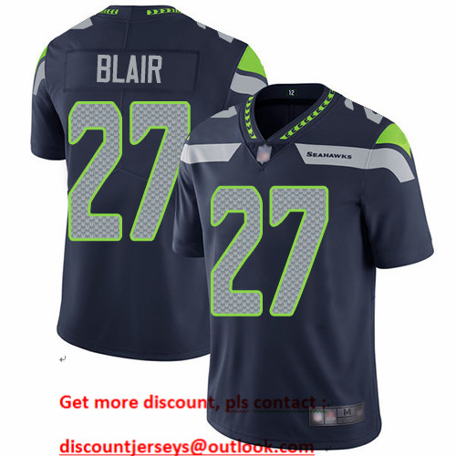 Seahawks #27 Marquise Blair Steel Blue Team Color Men's Stitched Football Vapor Untouchable Limited Jersey