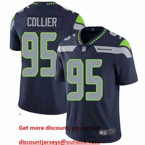 Seahawks #95 L.J. Collier Steel Blue Team Color Men's Stitched Football Vapor Untouchable Limited Jersey