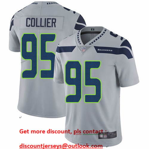 Seahawks #95 L.J. Collier Grey Alternate Men's Stitched Football Vapor Untouchable Limited Jersey