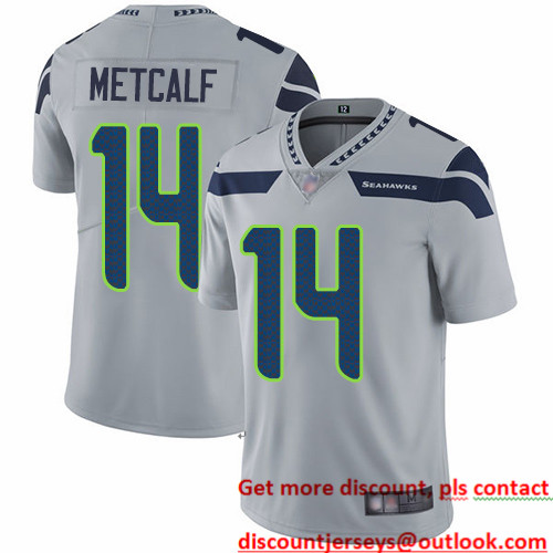Seahawks #14 D.K. Metcalf Grey Alternate Men's Stitched Football Vapor Untouchable Limited Jersey Seahawks #14 D.K. Metcalf Grey Alternate Men's Stitched Football Vapor Untouchable Limited Jersey