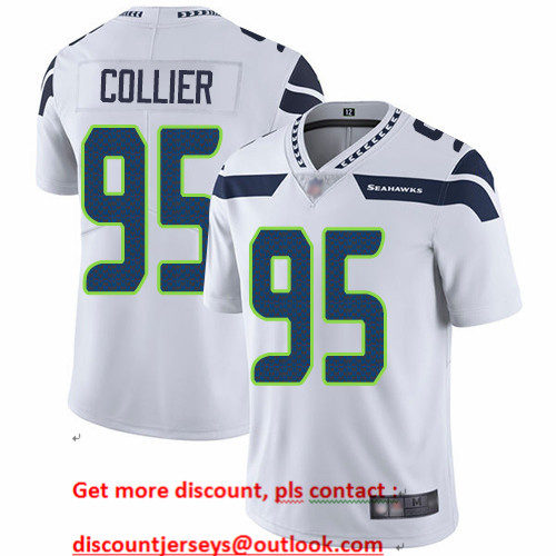 Seahawks #95 L.J. Collier White Men's Stitched Football Vapor Untouchable Limited Jersey
