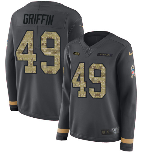 Nike Seahawks #49 Shaquem Griffin Anthracite Salute to Service